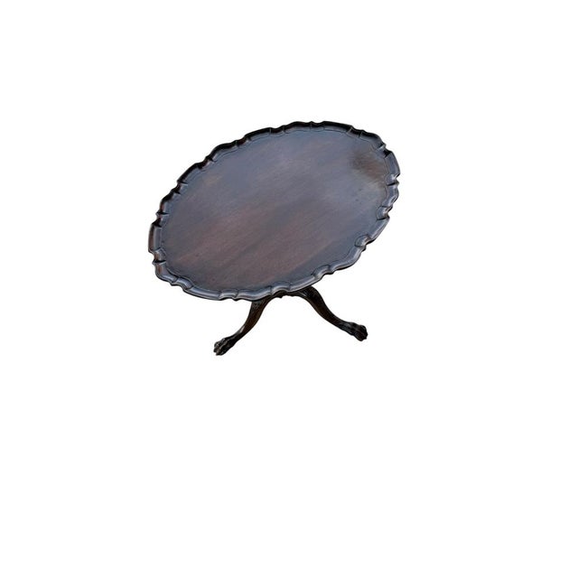 Oval Topped Piecrust Mahogany Tri Legged Side Table, 1800s For Sale - Image 6 of 11