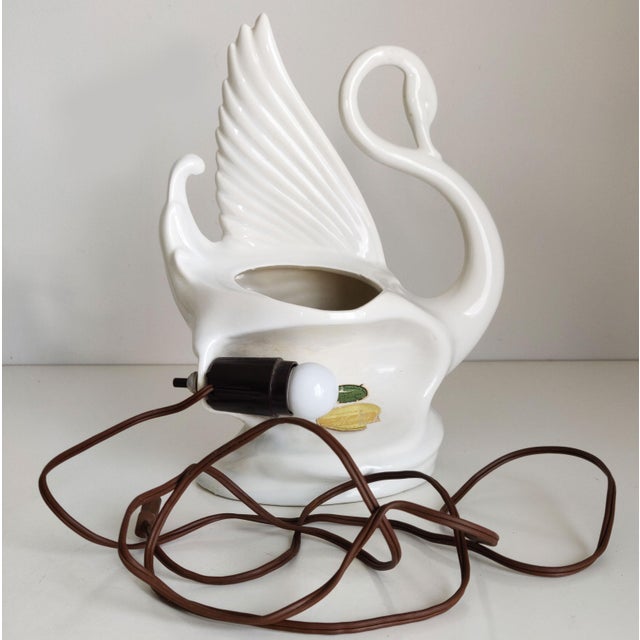 Mid Century White Swan Television Lamp For Sale - Image 9 of 9