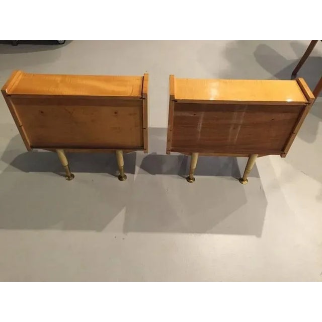 Brown French Sycamore Night Stands - a Pair For Sale - Image 8 of 13