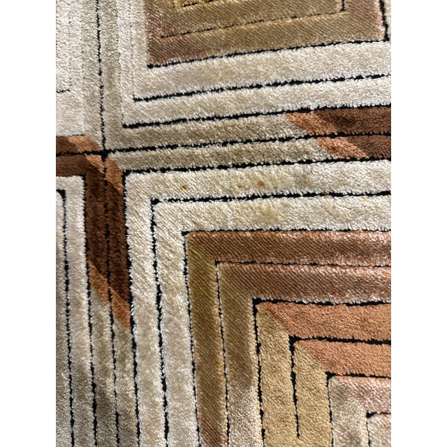 Vintage Pair of Tuxedo Sofas in Chevron Pattern Attributed to Milo Baughman For Sale - Image 9 of 10