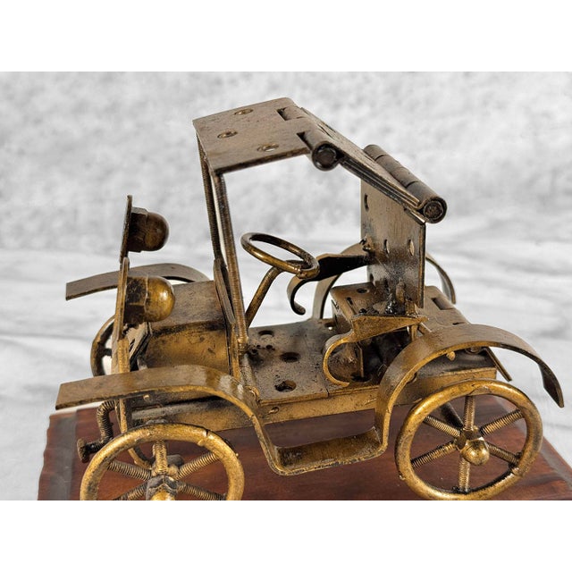 Metal Vintage Steampunk Brutalist Spanish Metal Art Car Sculpture For Sale - Image 7 of 9