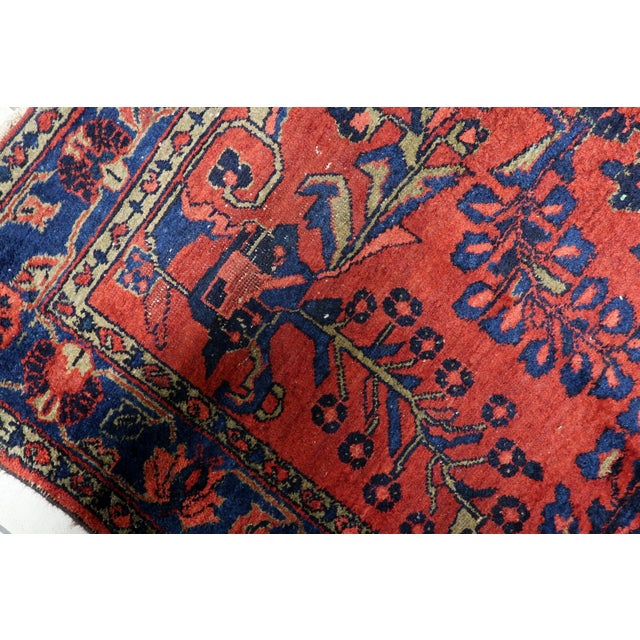 1920s Antique Persian Lilihan Handmade Rug 5.8' X 6.7' 1920s For Sale - Image 5 of 13