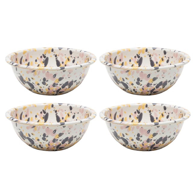 Crow Canyon Home Enamelware, Catalina 20 oz. Cereal Bowls in Pink Sunset - Set of 4 For Sale - Image 4 of 4