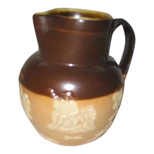 Antique Royal Doulton Lambeth Ware Pitcher Jug Windmill, Tree 1880s