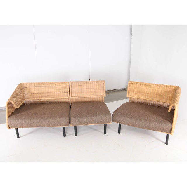 Wicker Modular Sofa, 1990s, Set of 3, in Very Good conditions. Designed 1990 to 1999