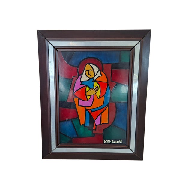 S. F. Di Biase, Madonna, 1974, Enamel on Glass For Sale - Image 9 of 9