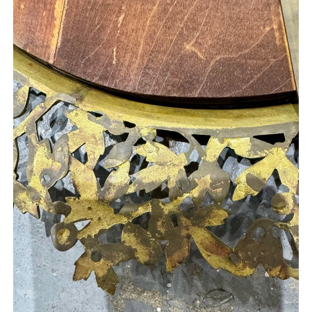 Superb 27” Pierced Bronze Beveled Sunburst Style Antique Victorian Wall Mirror For Sale - Image 10 of 12