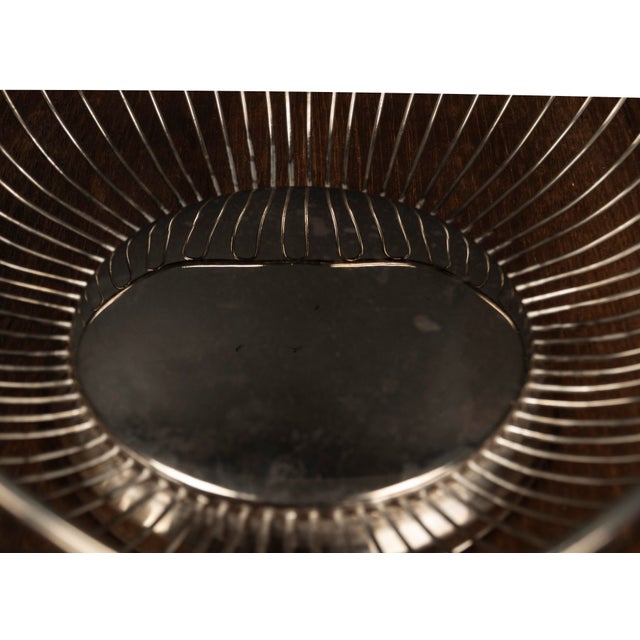 Silver Mid-Century Heart Shaped Wire Fruit Basket, 1950s For Sale - Image 8 of 9