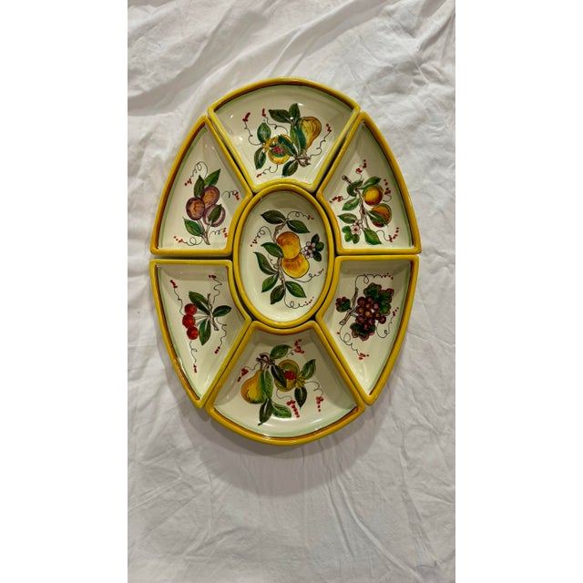 Deruta 1990s M.O.D. Deruta “Frutta Mista” Antipasto Set - 7 Piece For Sale - Image 4 of 12