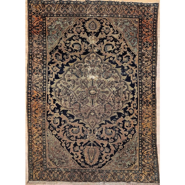 4’ 5” x 6’ 3” Beauty, sophisticated design, and palate of natural dyes are brought together in this wonderful village...