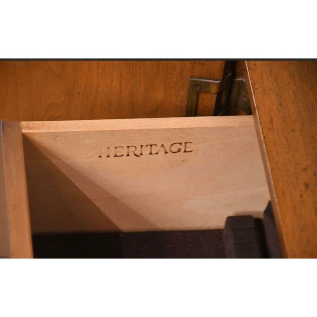 Mid-Century Modern Brass Bound Walnut Credenza / Sideboard by Heritage For Sale In Atlanta - Image 6 of 9