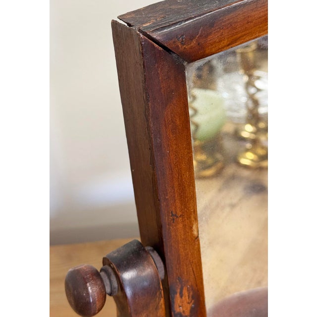 Antique Tabletop Wood Shaving Mirror on Stand For Sale - Image 9 of 9