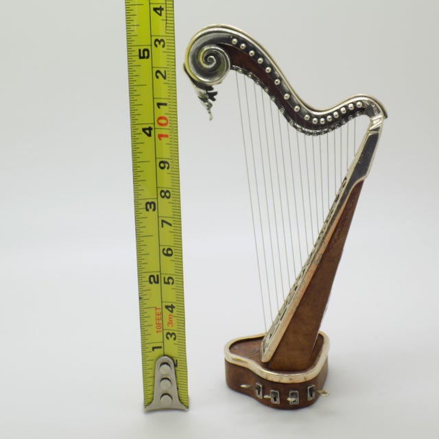 Vintage Italian Harp Figurine in Wood and Silver 800 by Sacchetti, 1980s For Sale - Image 11 of 12