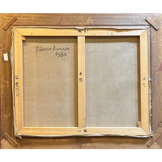 René Guinand, Faded Flowers, 1980s, Oil on Canvas For Sale - Image 13 of 14