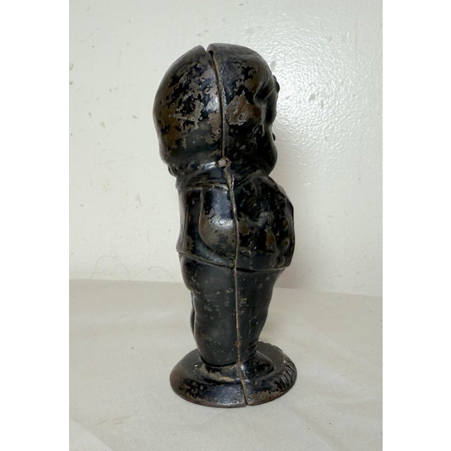 Rare Antique 19th Century 1880's Painted Cast Iron Middy Boy Coin Still Bank For Sale - Image 4 of 10