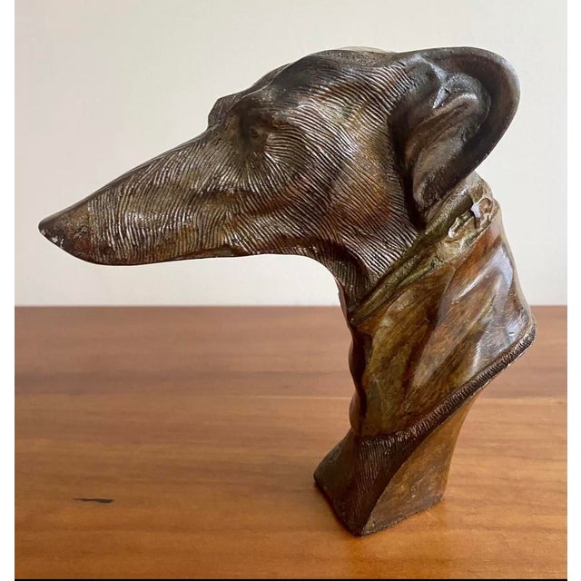 Cast bronze whippet or greyhound sourced from the son of a member of the British foreign service, believed to be...