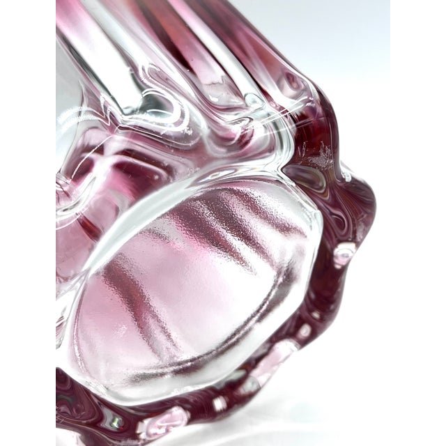 Cranberry Clear Glass Vase by Josef Hospodka, 1960s For Sale - Image 13 of 18