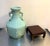Chinese Celadon Porcelain Elephant Head Vase W/ Wood Stand For Sale - Image 6 of 7