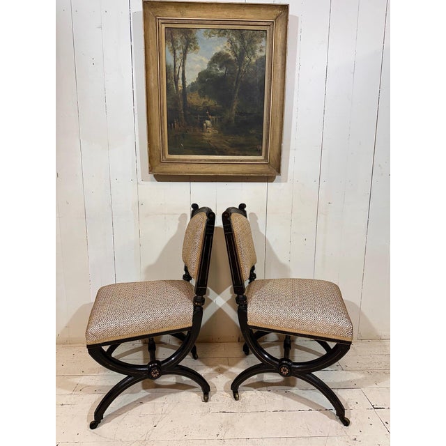 Antique Aesthetic Movement Chairs in the style of James Lamb of Manchester, 1876, Set of 2 For Sale - Image 9 of 14