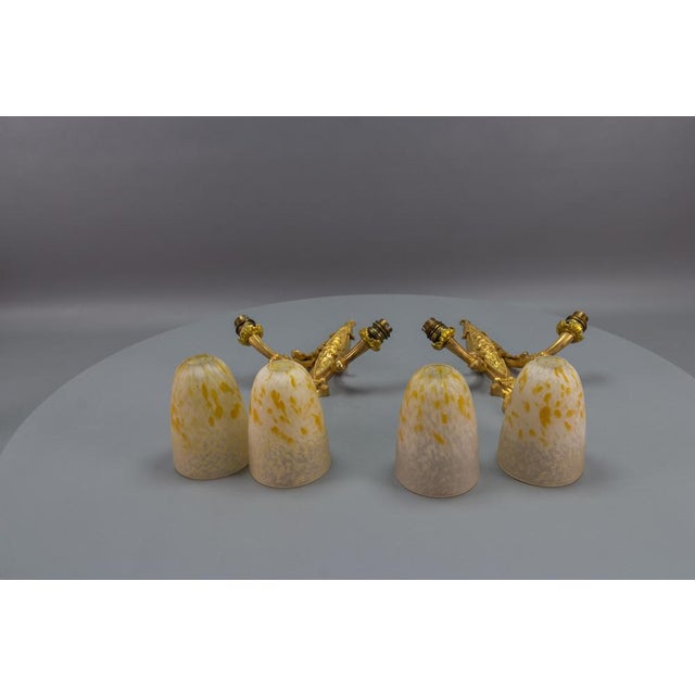 French Louis XVI Style Bronze and Glass Sconces, 1890s, Set of 2 For Sale - Image 14 of 18