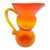 Mid-Century Modern Amberina Crackle Glass Pitcher Vase by Rainbow Glass Co – Persimmon Hue For Sale