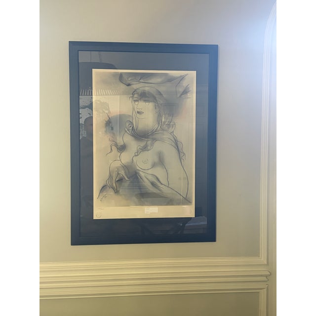 1960s Giorgos Gounaropoulos Female Figure Lithograph (1890–1977) – Signed & Numbered 140/200 – Large Framed For Sale - Image 9 of 10