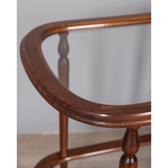 Vintage Italian Wood and Glass Bar Cart, 1950s For Sale - Image 4 of 14