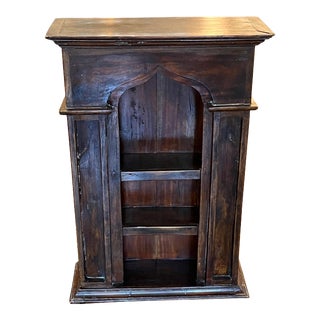 Solid Wooden Gothic Style Wall Shelf For Sale