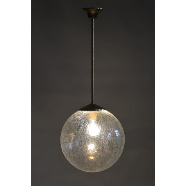 Gold Mid-Century Chandelier in Glass and Brass by Kamenický Šenov, Czech, 1960s For Sale - Image 8 of 10