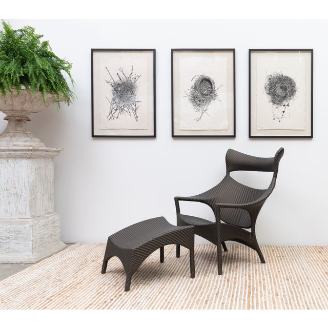 Janus Et Cie Amari High Back Lounge Chair With Ottoman Set Chairish