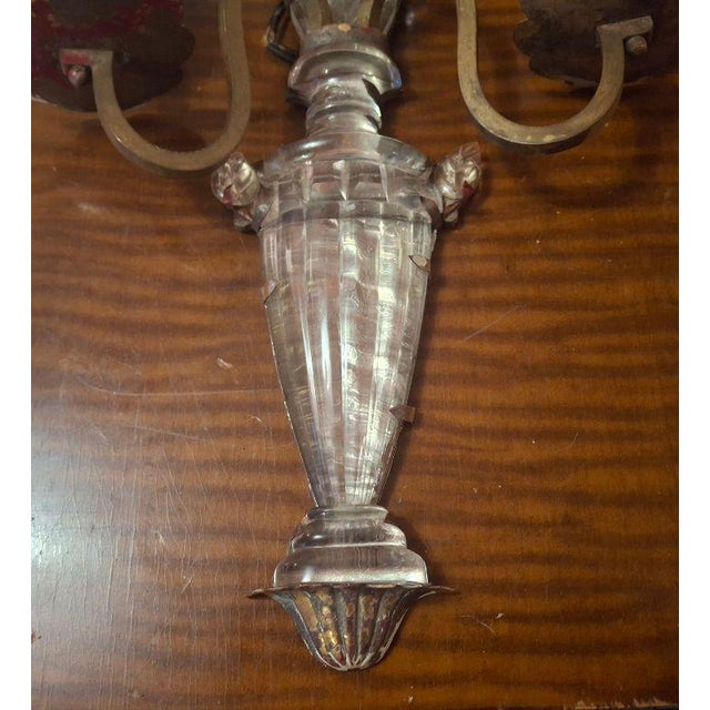 1920s French Regency Crystal Floral Wall Sconce Attributed to Maison Bagues For Sale - Image 11 of 18