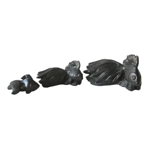 1970s Ceramic Sculptural Glazed Koi Goldfish Decorations-Set of 3