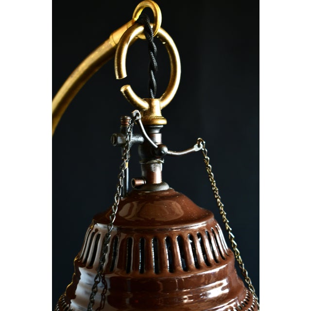 Chocolate 19th Century Industrial Welsbach Gas Table Lamp For Sale - Image 8 of 10