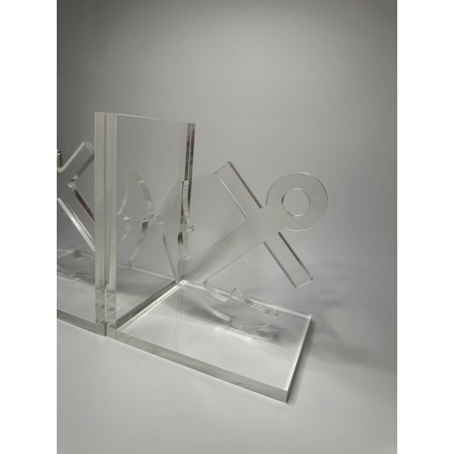 Coastal Nautical Acrylic Anchor Book Ends, a Pair For Sale In Houston - Image 6 of 10