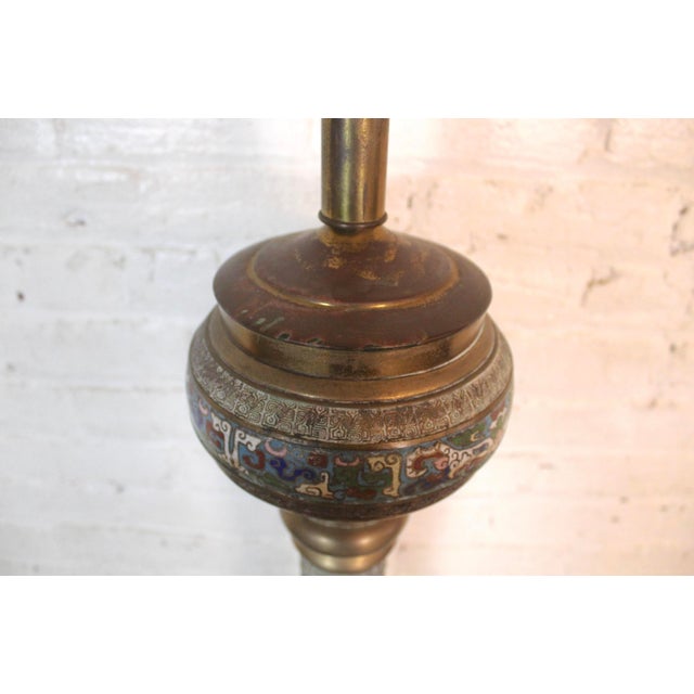 Paint Late 20th Century Asian Champlevé Enamel Floor Lamp For Sale - Image 7 of 8