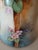 Ceramic Antique Limoges B & Co Hand Painted Vase of Flowers & Taningers For Sale - Image 7 of 13