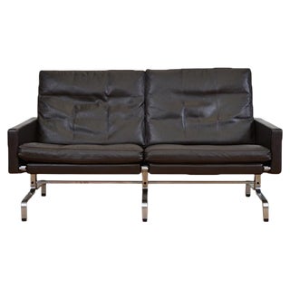 Mid-Century Two-Seater Leather Sofa by Poul Kjærholm for Fritz Hansen For Sale