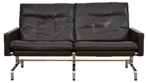 Mid-Century Two-Seater Leather Sofa by Poul Kjærholm for Fritz Hansen