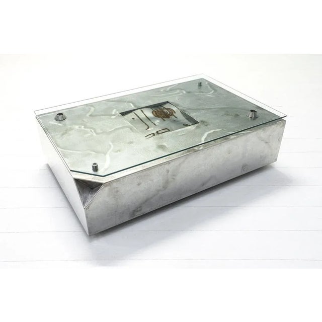 Welding Art Coffee Table in Stainless Steel and Glass For Sale - Image 11 of 11