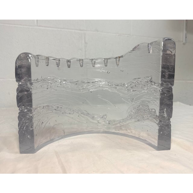 Cast Studio Glass Menorah by Joel & Candace Bless Curved Shape Brutalist Waves For Sale - Image 10 of 15