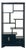 Oriental Asymmetrical Black Lacquer Shelving Display Cabinet Divider For Sale