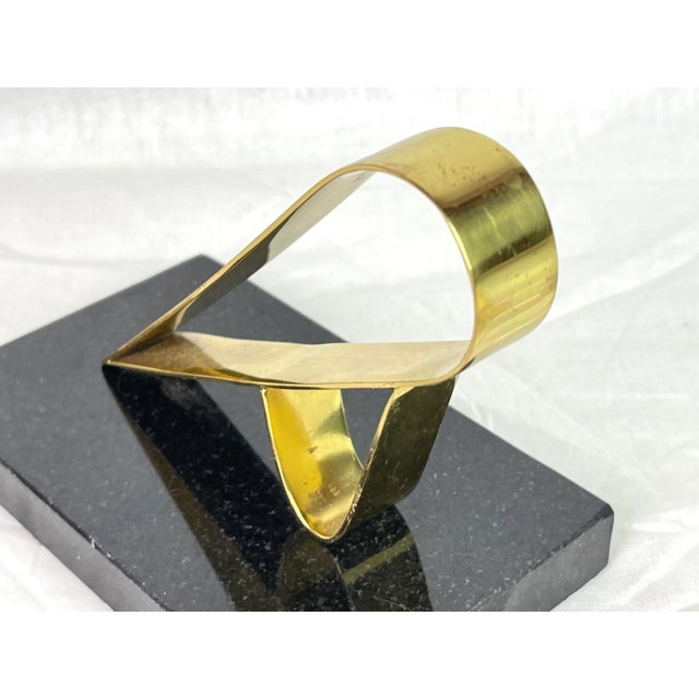 Modern Gold Brass Marble Desk Sculpture For Sale - Image 12 of 13