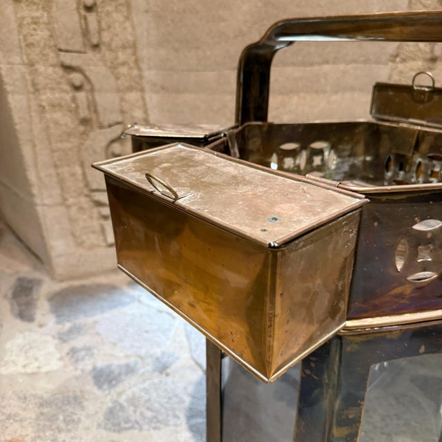 Antique Brass Asian Street Vendor Noodle Cart For Sale - Image 10 of 16