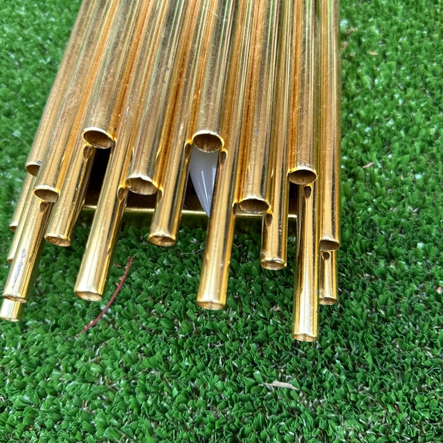 1970s Gold Metal Connected Tube Style Wall Sconces For Sale - Image 4 of 7