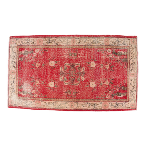Red Antique Oushak Wool Carpet