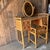 Cane and Bamboo Dressing Table with Oval Mirror and Stool, Set of 2 For Sale - Image 4 of 9
