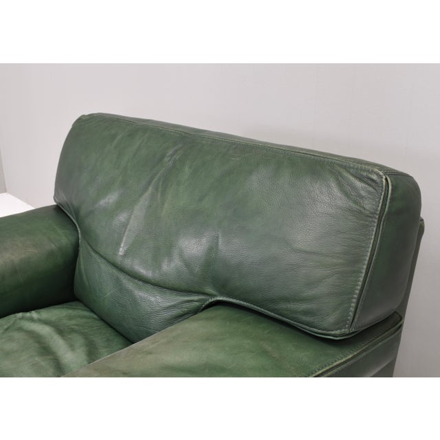 Roche Bobois Lounge Armchair in Original Green Patinated Leather 1970 For Sale - Image 11 of 17
