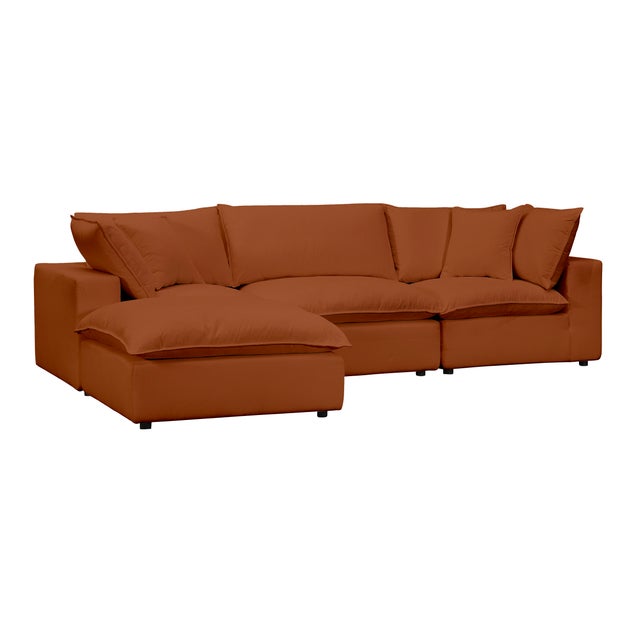 Boho Chic Cali Rust Performance Fabric Modular 4 Piece Sectional For Sale - Image 3 of 8