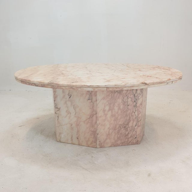 Italian Oval Marble Coffee Table, 1970s For Sale - Image 15 of 18
