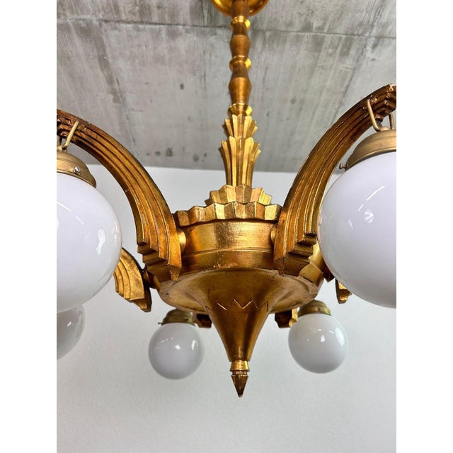 Large Art Deco Chandeliers in the style of Dagobert Peche, 1920s For Sale - Image 11 of 15